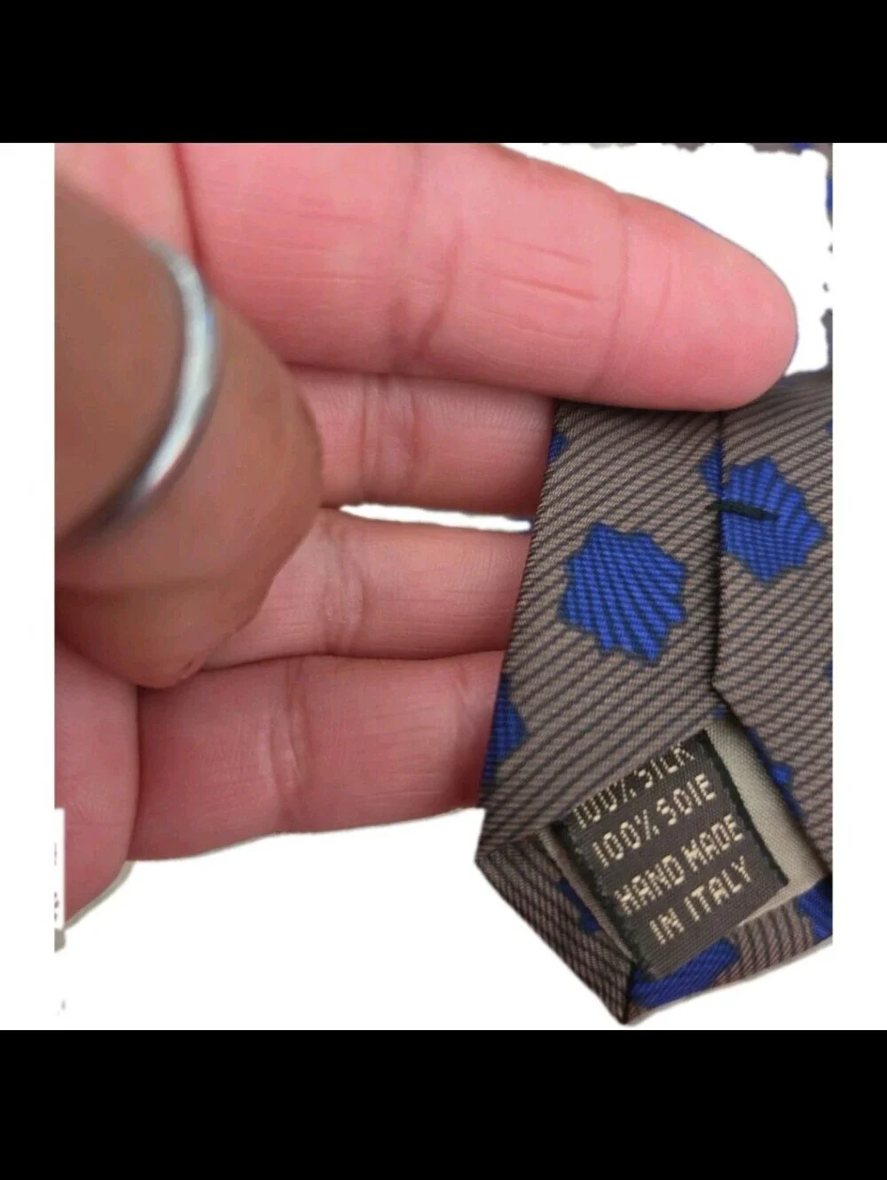 Valentino Mens Brown And Blue Designer Professional 100% Silk Italian Neck Tie